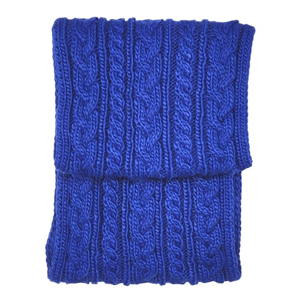 American Eagle Outfitters Coble Knit Infinity Scarf Royal Blue Wool Blend EUC - Picture 3 of 5